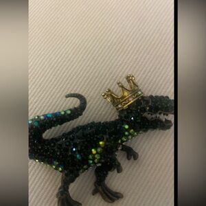 Crocodile Brooch with Crown